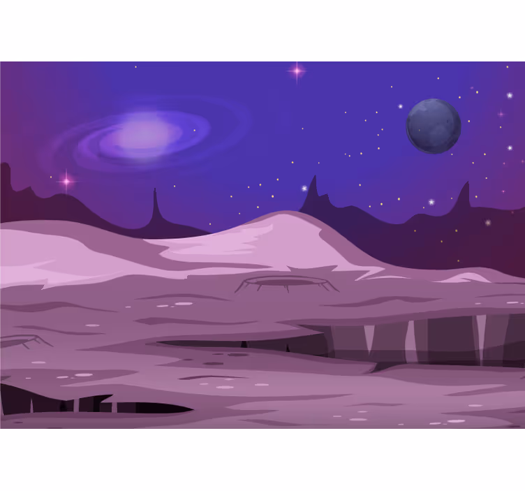 Rulou geam pentru copii peisaj planetă extraterestră - TenStickers