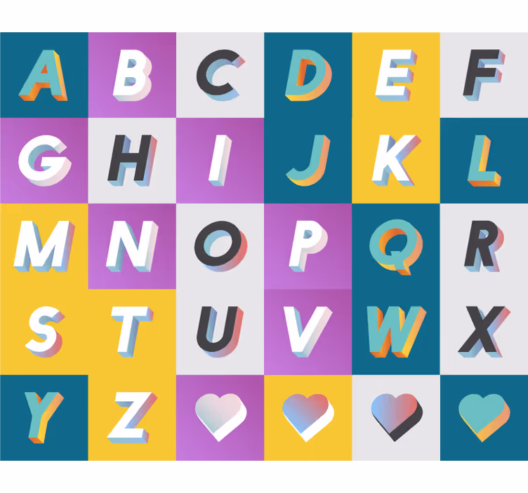 Rulou geam pentru copii zona de joacă cu alfabet colorat - TenStickers
