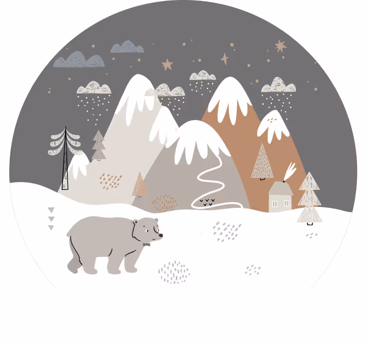 Rulou geam pentru copii animale sălbatice stil nordic - TenStickers
