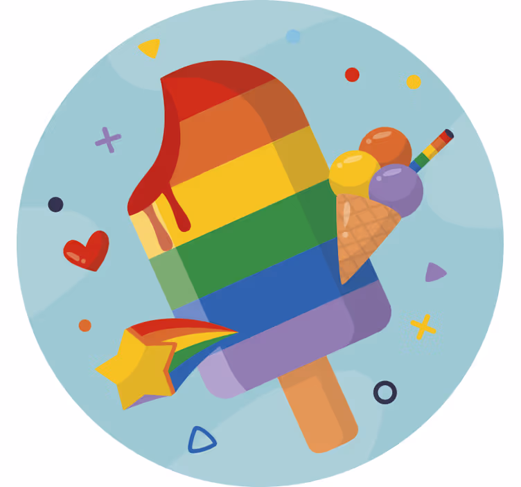 Rulou geam pentru copii înghețată curcubeu - TenStickers