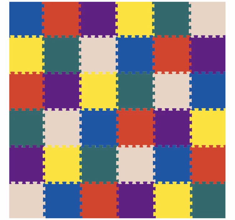 Rulou geam pentru copii pătrate colorate - TenStickers