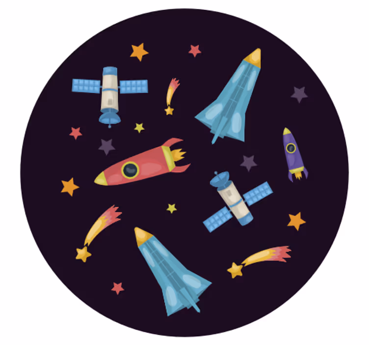 Rulou geam pentru copii rachete și planete - TenStickers