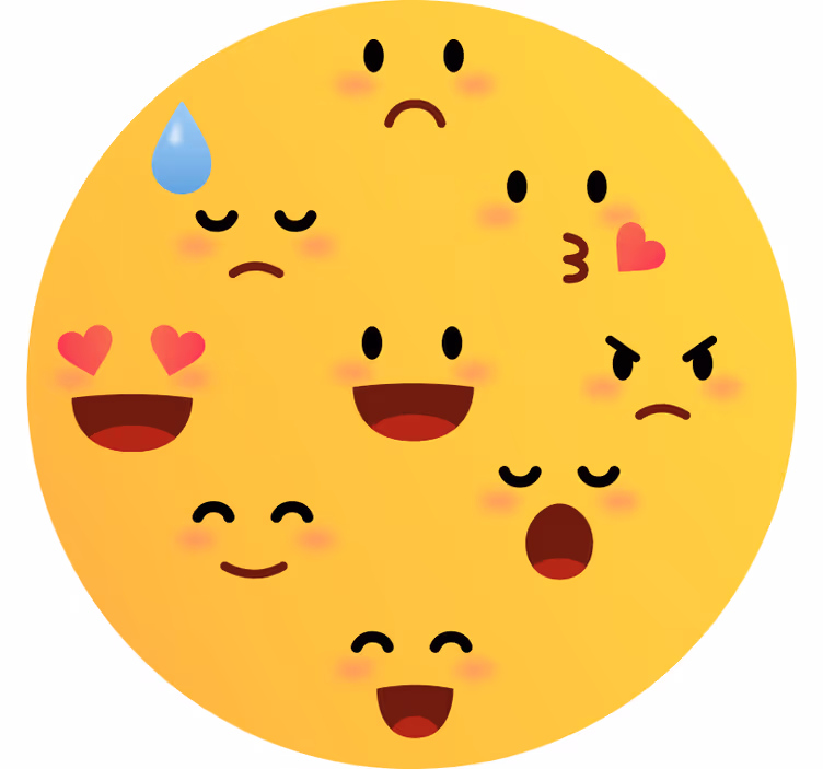 Rulou geam pentru copii fețe emoji - TenStickers