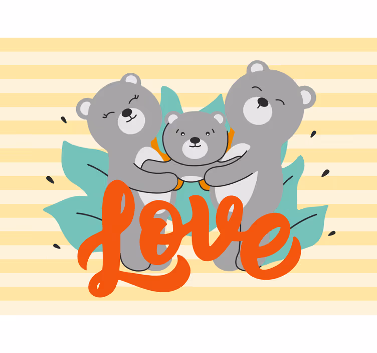 Rulou geam pentru copii trei ursuleți drăguți - TenStickers