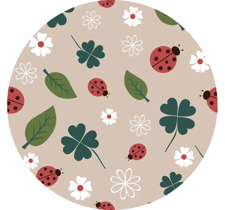 Rulou geam pentru copii frunze cu buburuză - TenStickers