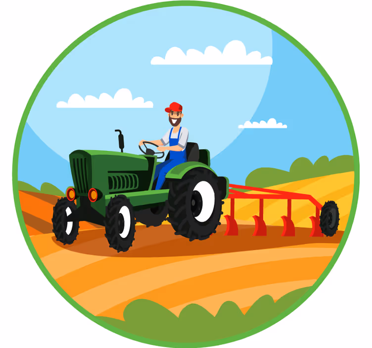 Rulou geam pentru copii tractor de arat - TenStickers