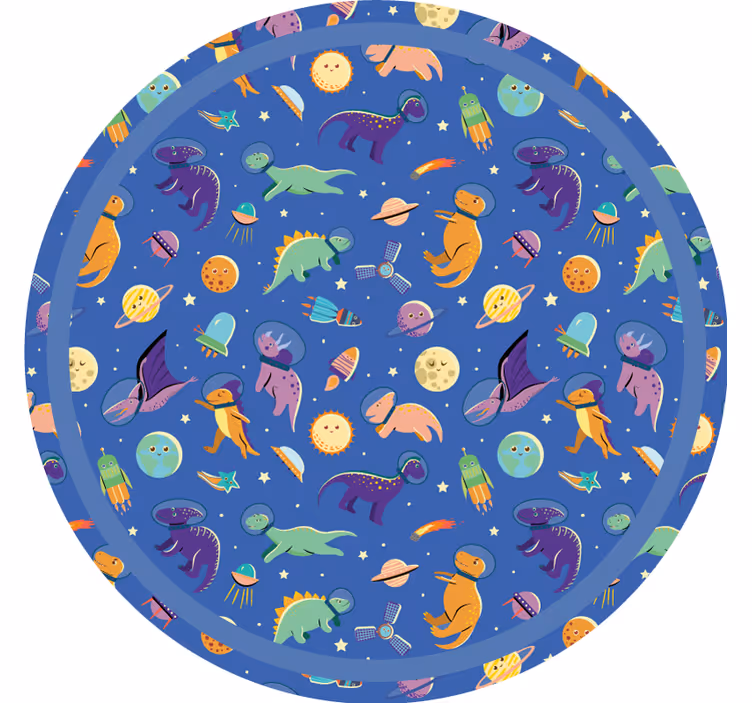 Rulou geam pentru copii cu model de dinozauri în spațiu - TenStickers