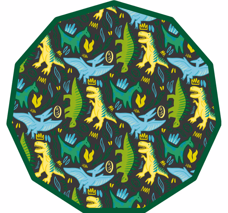 Rulou geam pentru copii cu model de dinozauri verzi - TenStickers