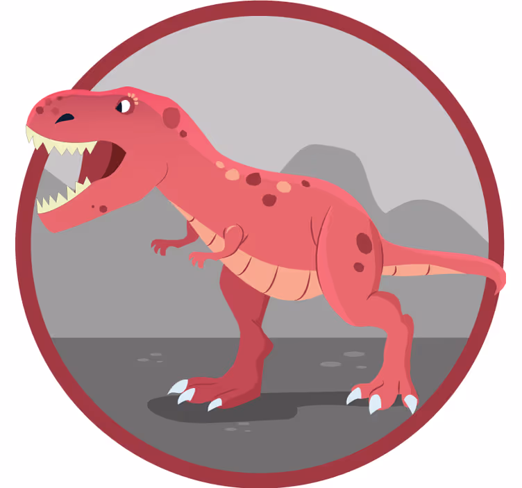 Rulou geam pentru copii ilustrație t-rex care răcnește - TenStickers