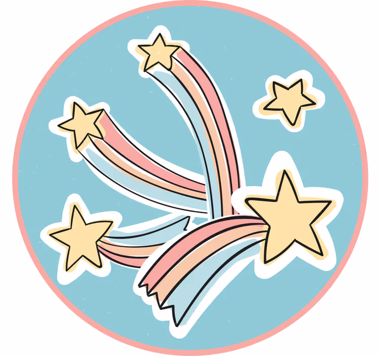 Rulou geam pentru copii cu stea curcubeu zburătoare - TenStickers