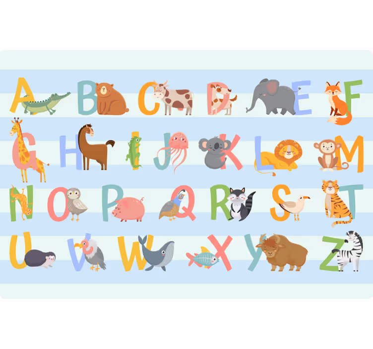 Rulou geam pentru copii alfabet cu figuri - TenStickers