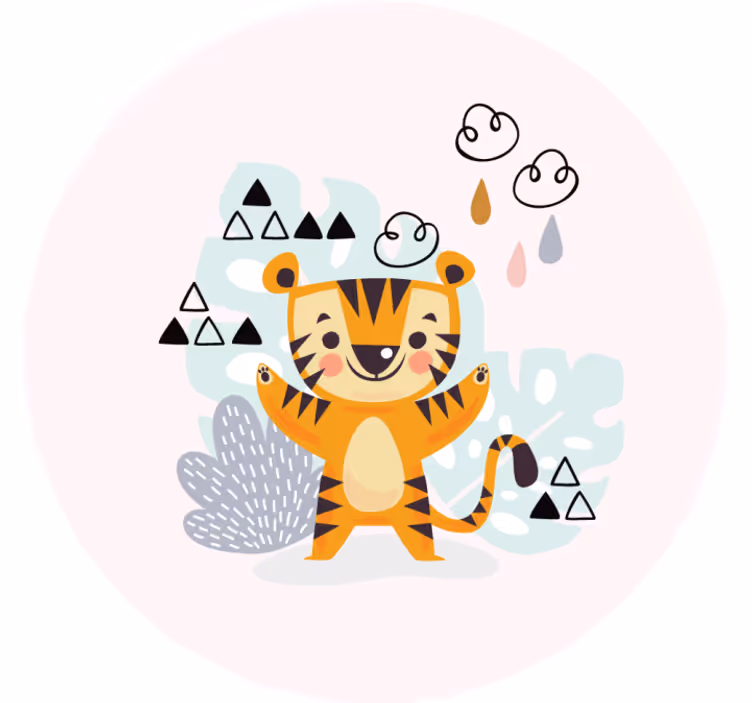 Rulou geam pentru copii desen cu tigru - TenStickers