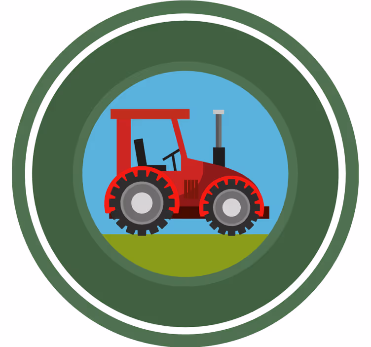 Rulou geam pentru copii tractor verde cerc - TenStickers
