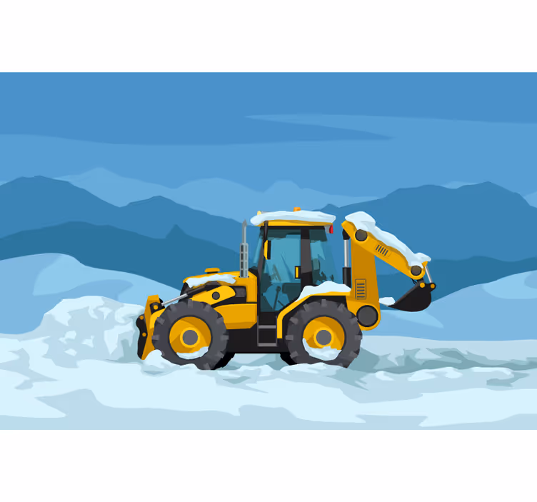 Rulou geam pentru copii tractor galben realist - TenStickers