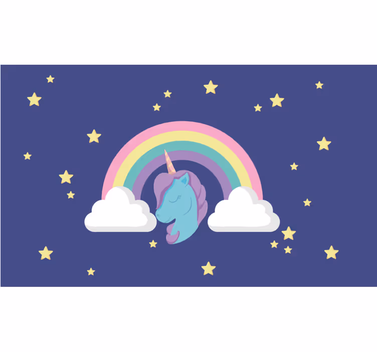 Rulou geam pentru copii cu unicorn curcubeu anime - TenStickers