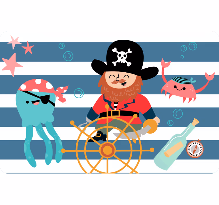 Rulou geam pentru copii hartă de tezaur pirat - TenStickers