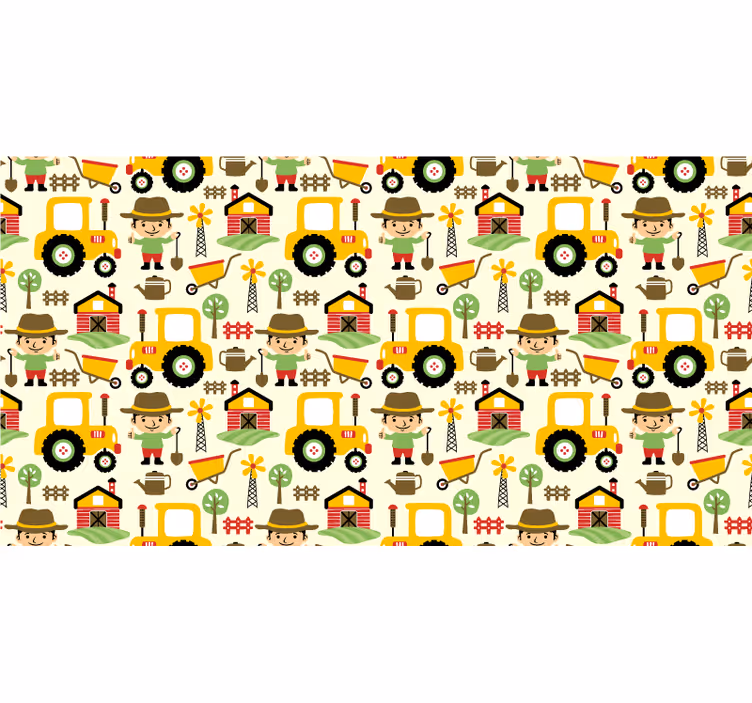 Rulou geam pentru copii cu model de tractoare colorate - TenStickers
