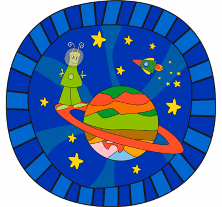 Rulou geam pentru copii vinil verde extraterestru - TenStickers