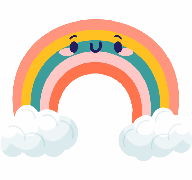 Rulou geam pentru copii norișori colorați zâmbitori - TenStickers