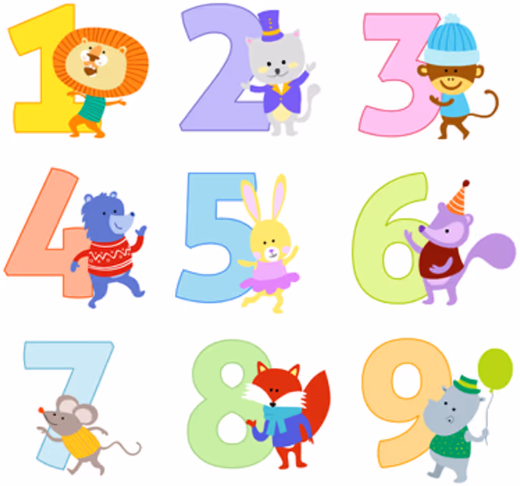 Rulou geam pentru copii cu abțibilduri cu numere - TenStickers