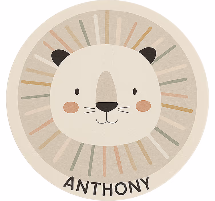 Rulou geam pentru copii leu bej personalizat - TenStickers