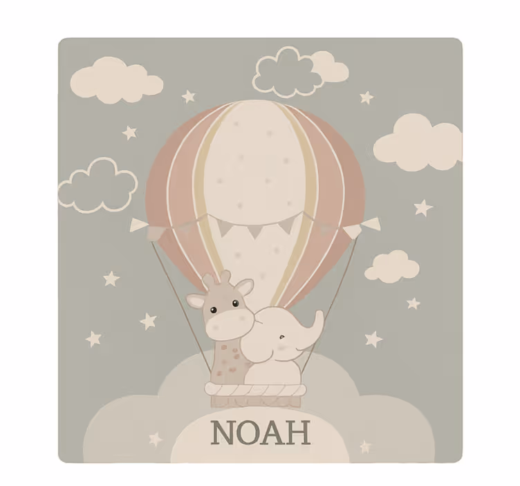 Rulou geam pentru copii cu balon pastelat personalizat - TenStickers