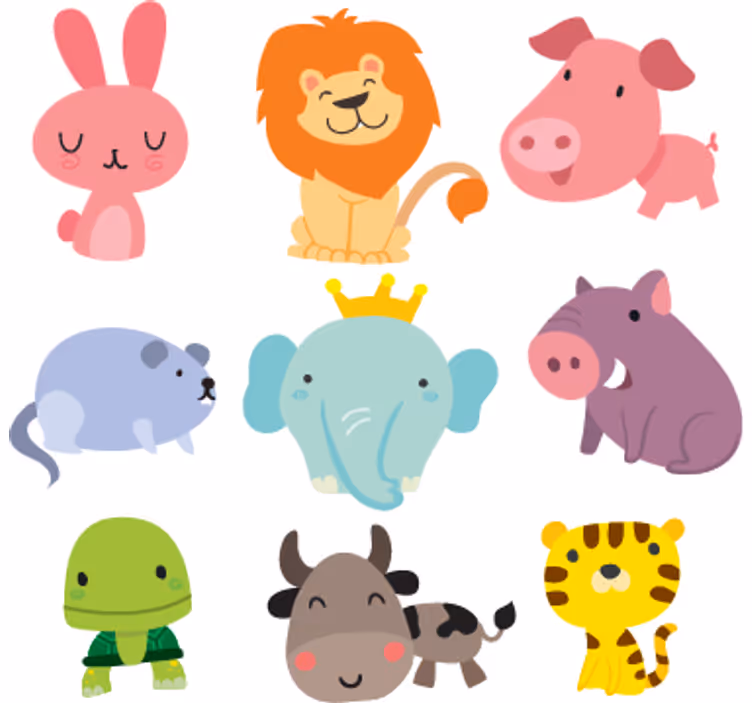 Rulou geam pentru copii autocolante cu animale - TenStickers