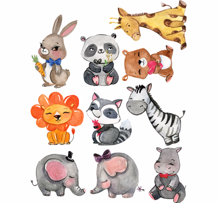 Rulou geam pentru copii cu autocolante animale din junglă - TenStickers