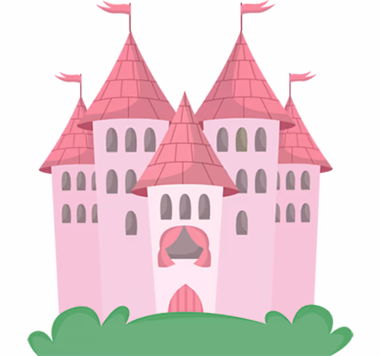 Rulou geam pentru copii castel roz - TenStickers