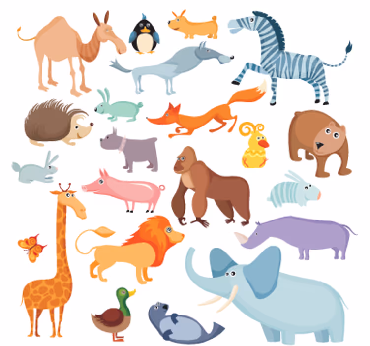 Rulou geam pentru copii autocolant animale sălbatice - TenStickers