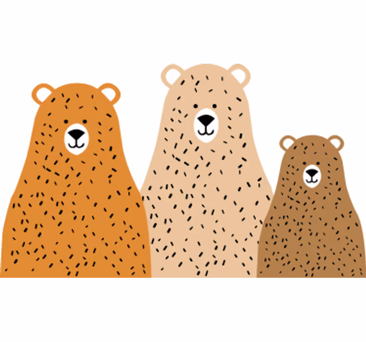 Rulou geam pentru copii trei prieteni urși - TenStickers