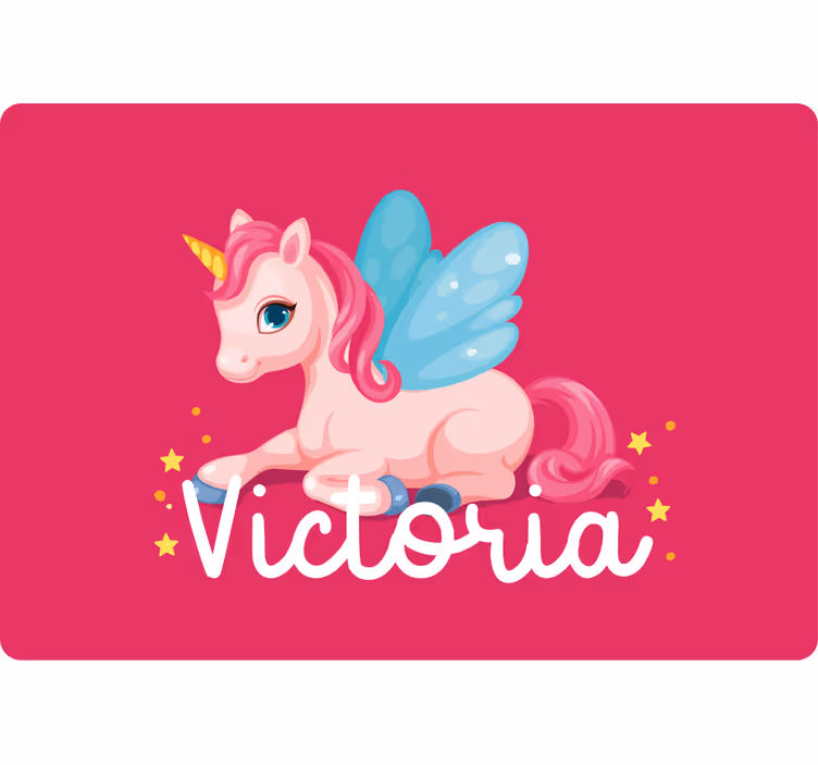 Rulou geam pentru copii unicorn roz amuzant și vesel - TenStickers