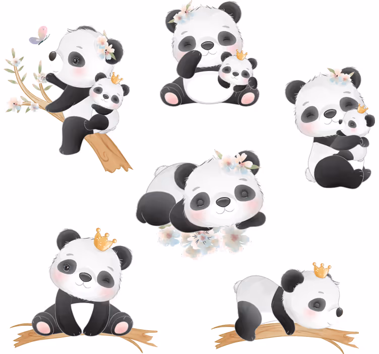 Rulou geam pentru copii viața panda - TenStickers