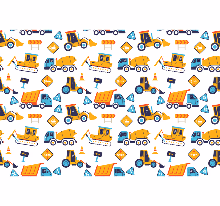 Rulou geam pentru copii șantier de construcții desenat - TenStickers