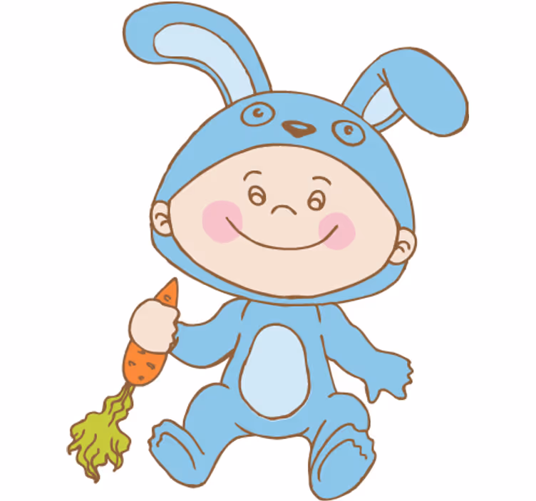 Rulou geam pentru copii costum de iepuraș - TenStickers
