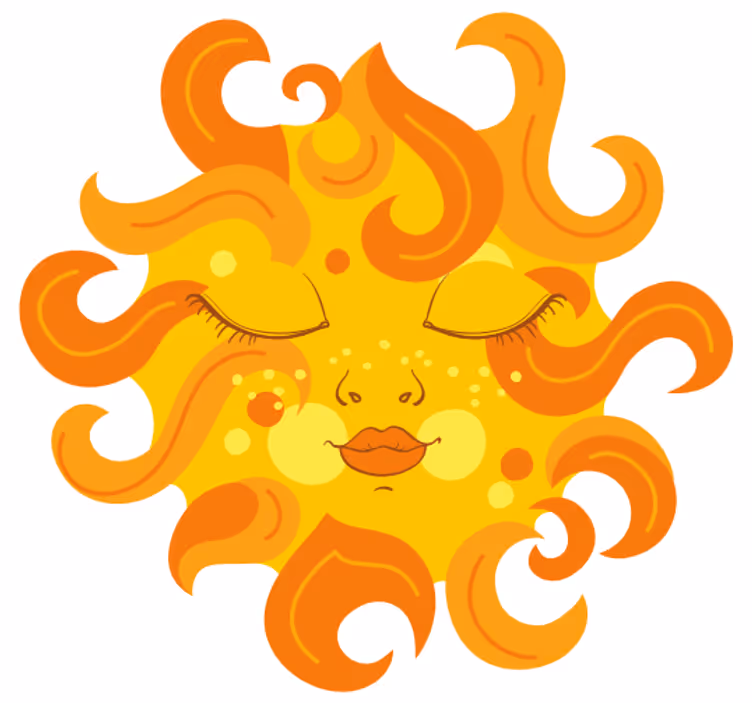Rulou geam pentru copii soarele feminin - TenStickers