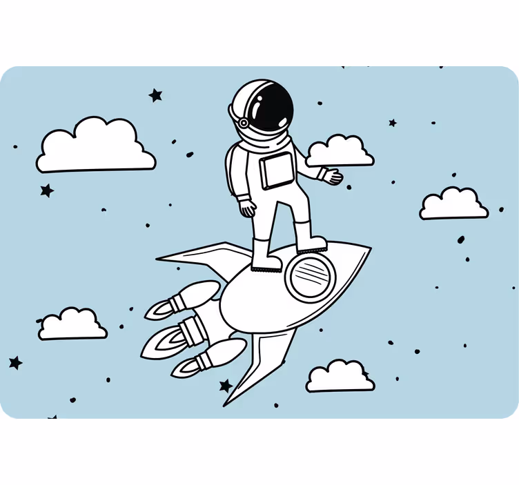 Rulou geam pentru copii rachete astronauți și stele - TenStickers