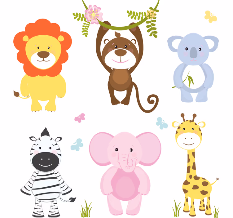 Rulou geam pentru copii animale colorate - TenStickers