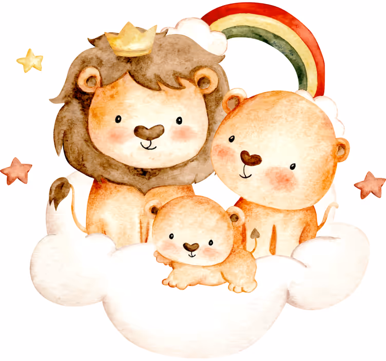 Rulou geam pentru copii animale de baby cu stele și nori - TenStickers