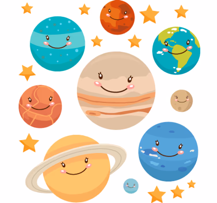 Rulou geam pentru copii cu autocolante planete solare - TenStickers