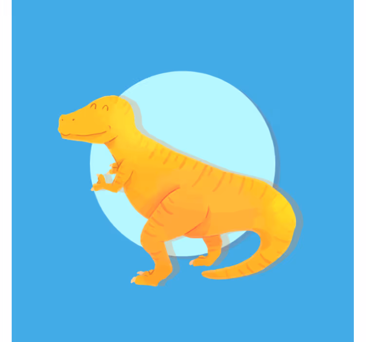 Rulou geam pentru copii dinozaur galben nordic - TenStickers