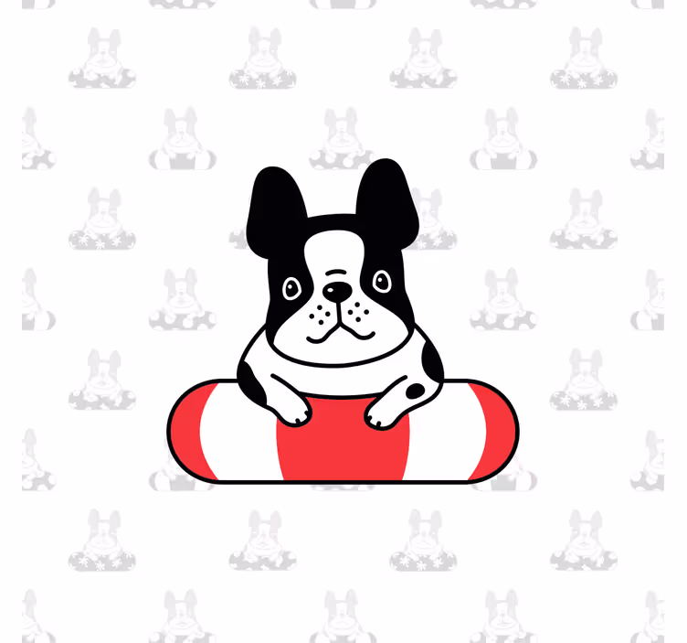 Rulou geam pentru copii model cățeluș bulldog francez - TenStickers