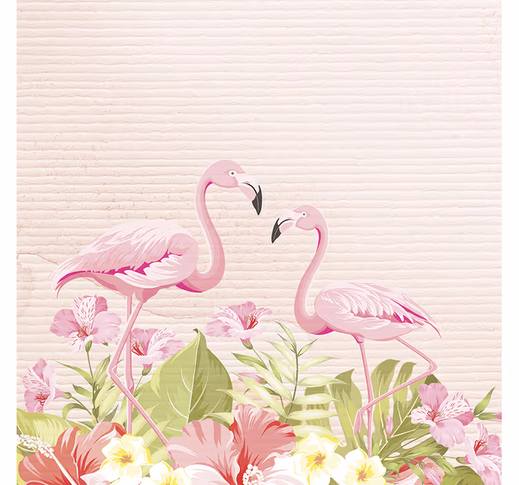 Rulou geam pentru copii flori tropicale și flamingo - TenStickers