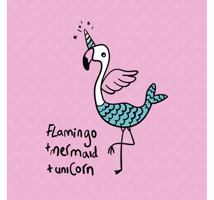 Rulou geam pentru copii ilustrație cu flamingo drăguț - TenStickers