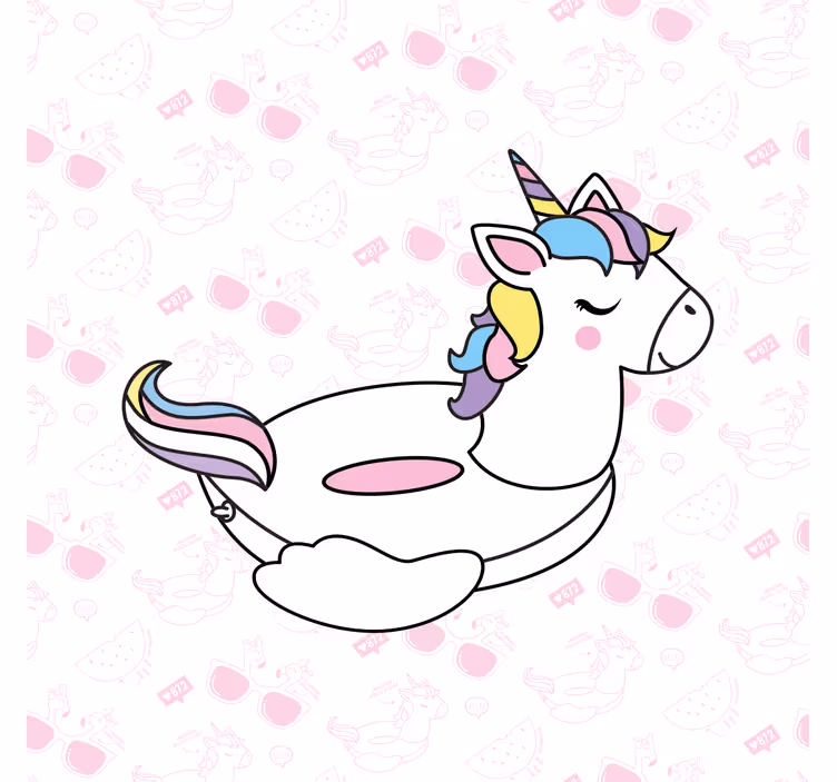 Rulou geam pentru copii cu unicorni și flamingo desenate - TenStickers
