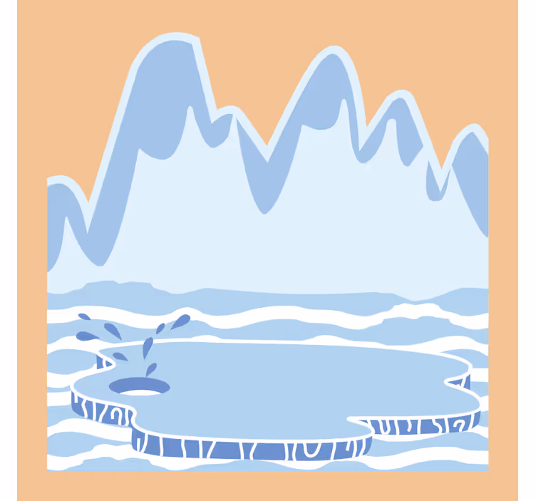 Rulou geam pentru copii muntii de gheata albastri - TenStickers