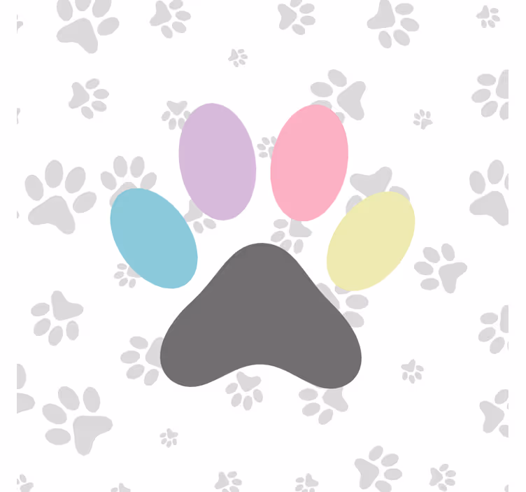 Rulou geam pentru copii labe colorate de câine - TenStickers