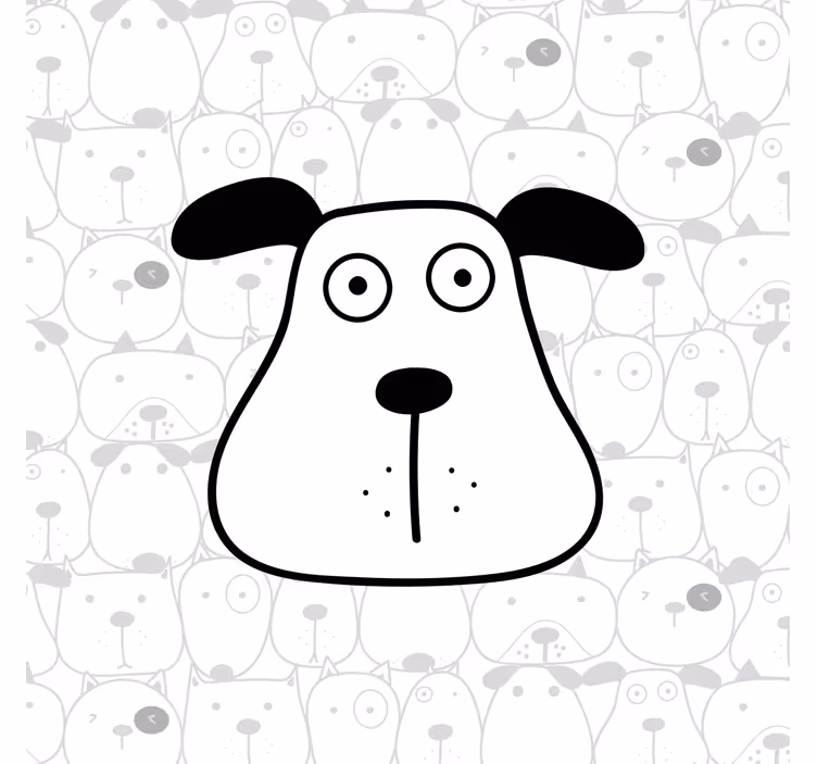Rulou geam pentru copii cu model de câini desenat manual - TenStickers
