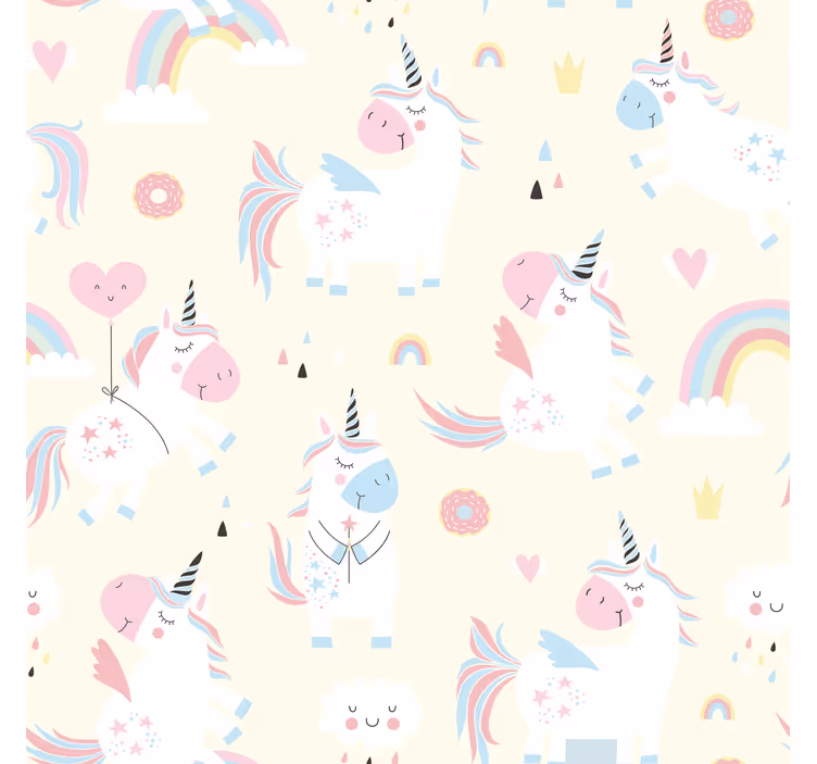 Rulou geam pentru copii unicorni fericiți în țara minunilor - TenStickers