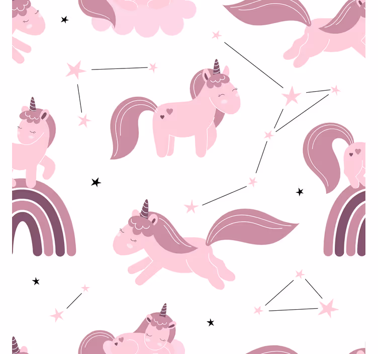 Rulou geam pentru copii cu unicorni amuzanți și constelații - TenStickers
